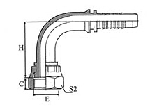 90º GB Metric Female Flat Seat